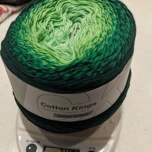 2 cakes fingering weight 100% Cotton Yarn Red and Green Sultan Cotton Kings